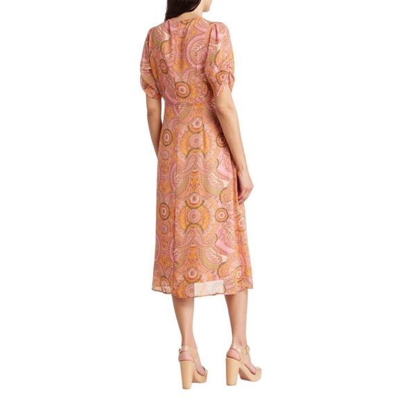 BCBGeneration Women’s Puff Sleeves Button Front Midi Dress in the Size 12 - Picture 3 of 7